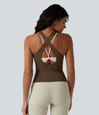 Débardeur de yoga OneForm Seamless Flow, col U, brassière intégrée, color block