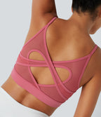 Brassière de sport yoga SoftlyZero™ Airy soutien léger mesh contrastant effet frais InstantCool, protection solaire UPF50+ bonnets A-D