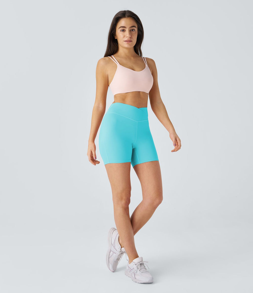 Softlyzero™ Plush Shorts 12,5cm Yoga Taille Haute Croisés Froncés