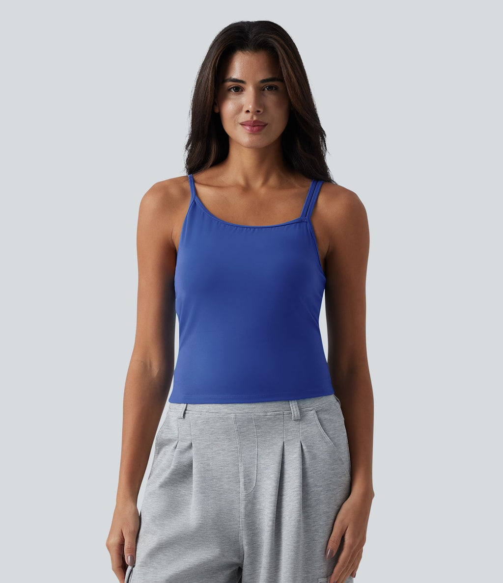 Débardeur casual SoftlyZero™ Plush à encolure asymétrique avec soutien-gorge intégré