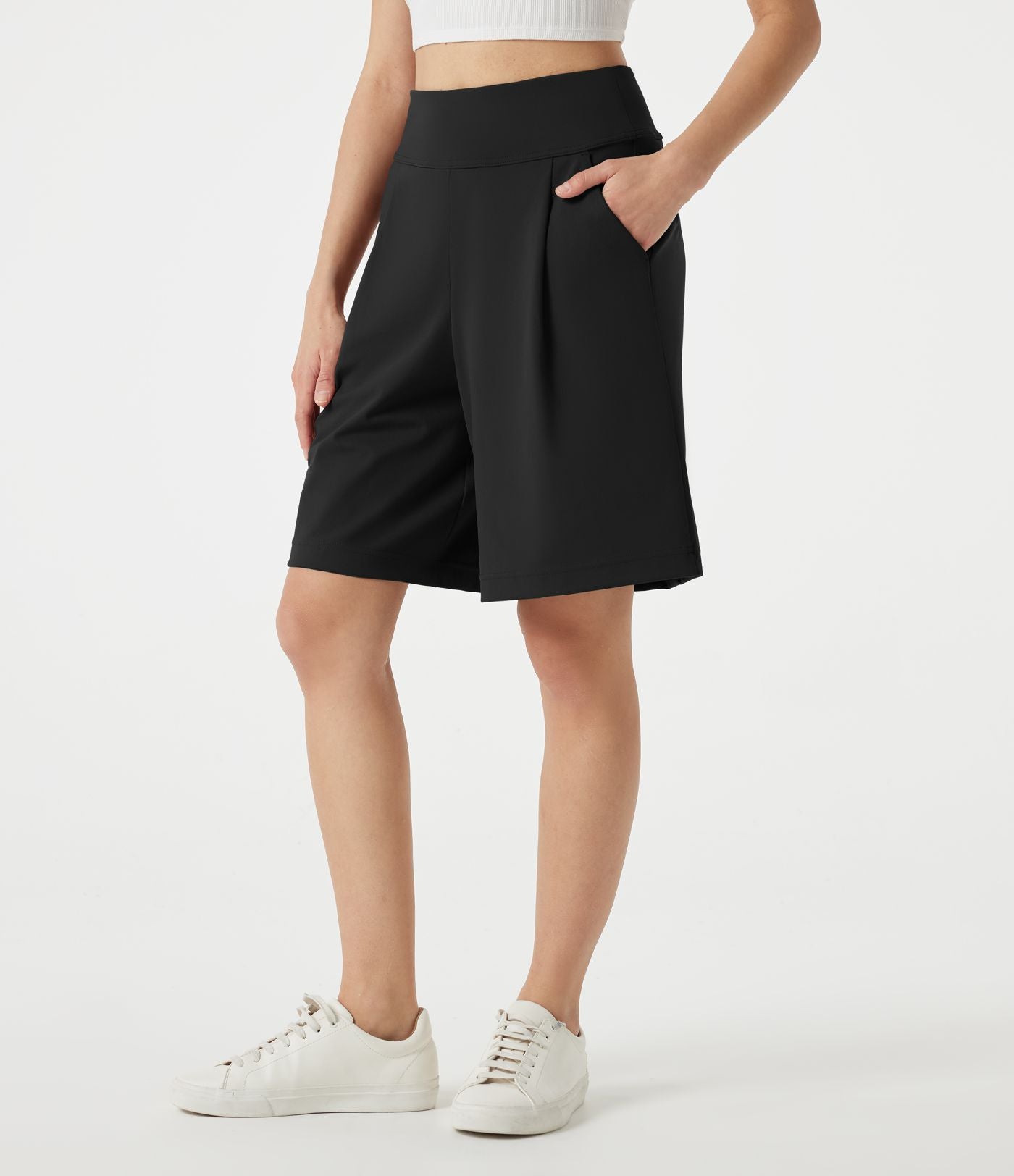 Short tailleur baggy DayStretch taille haute 22,5 cm avec poches