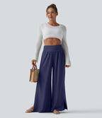 Pantalon fluide Breezeful™ taille haute à séchage rapide avec fronces, fente et poches