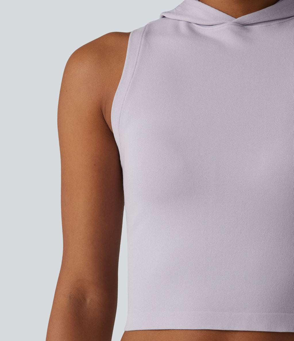 OneForm Seamless Flow Débardeur casual court à capuche sans couture