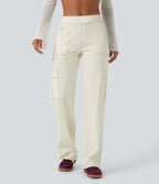 Halara Flex™ Taille Mi-Haute Multiples Poches Jambe Droite Jean Cargo Décontracté Extensible