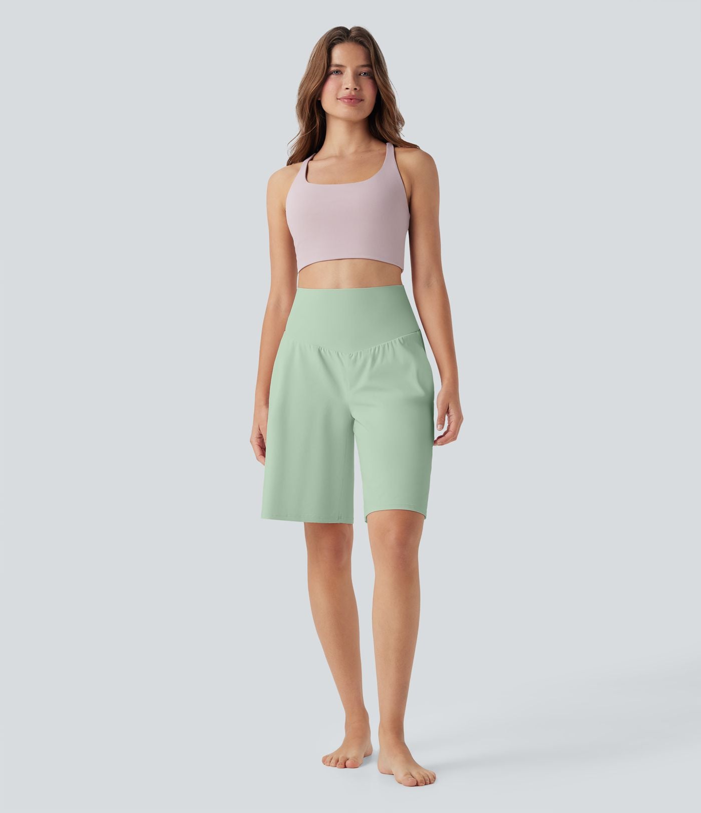 Bermuda SoftlyZero™ Airy de yoga taille haute avec poches multiples et effet frais InstantCool