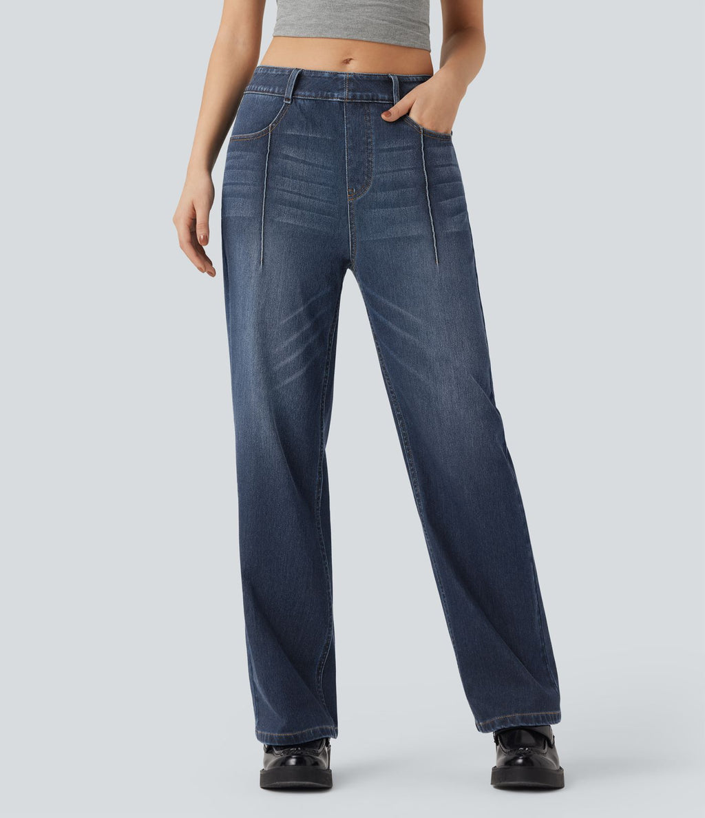 Jean droit Halara Flex™ taille haute avec poches