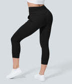 Jogging corsaire de yoga taille haute avec poches latérales Softlyzero™ Plush