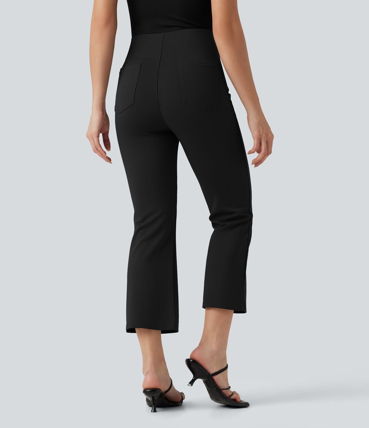 Pantalon tailleur Halara Flex™ évasé court, taille haute, à poches