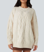 Pull col rond manches longues