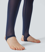Legging à jupe étrier danse Breezeful™ 2-en-1 taille haute plissé résille contrastante séchage rapide avec poches