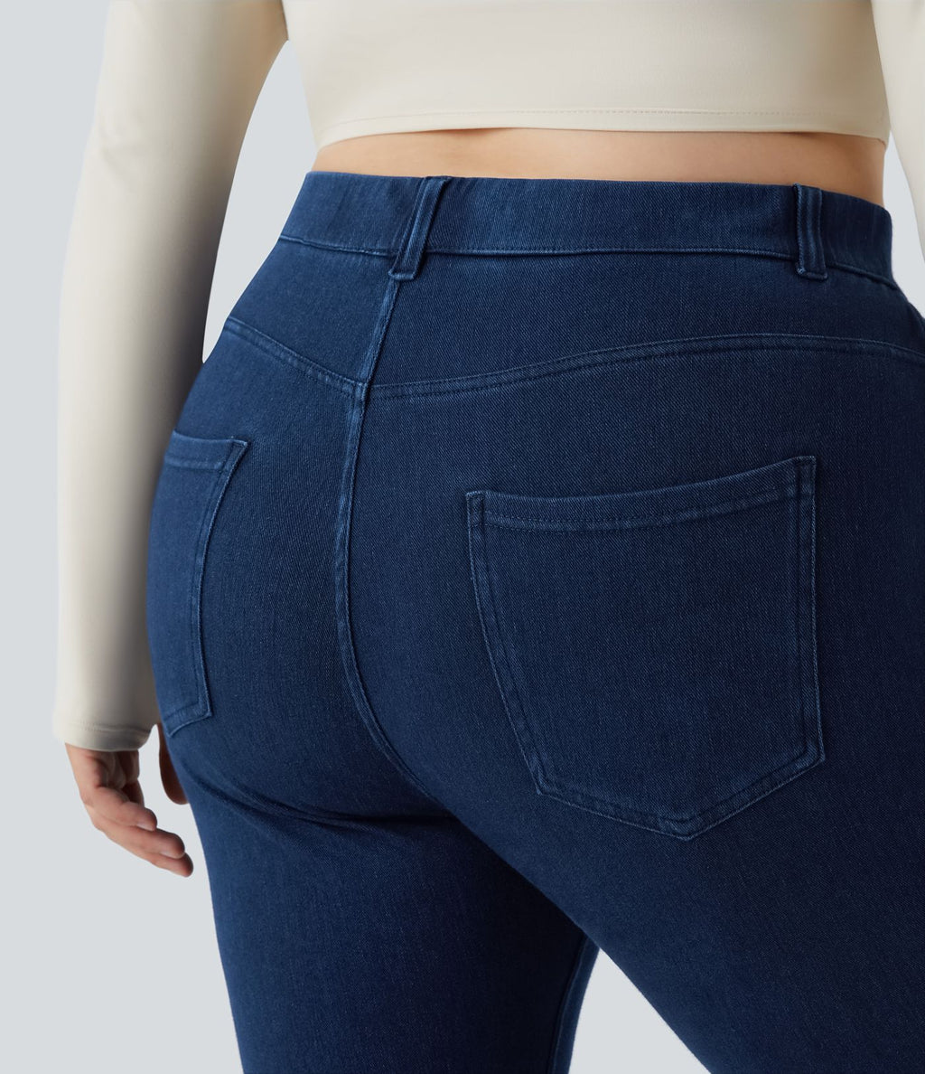 Legging de travail taille haute en denim Halara Flex™ avec poches, 7/8, grande taille