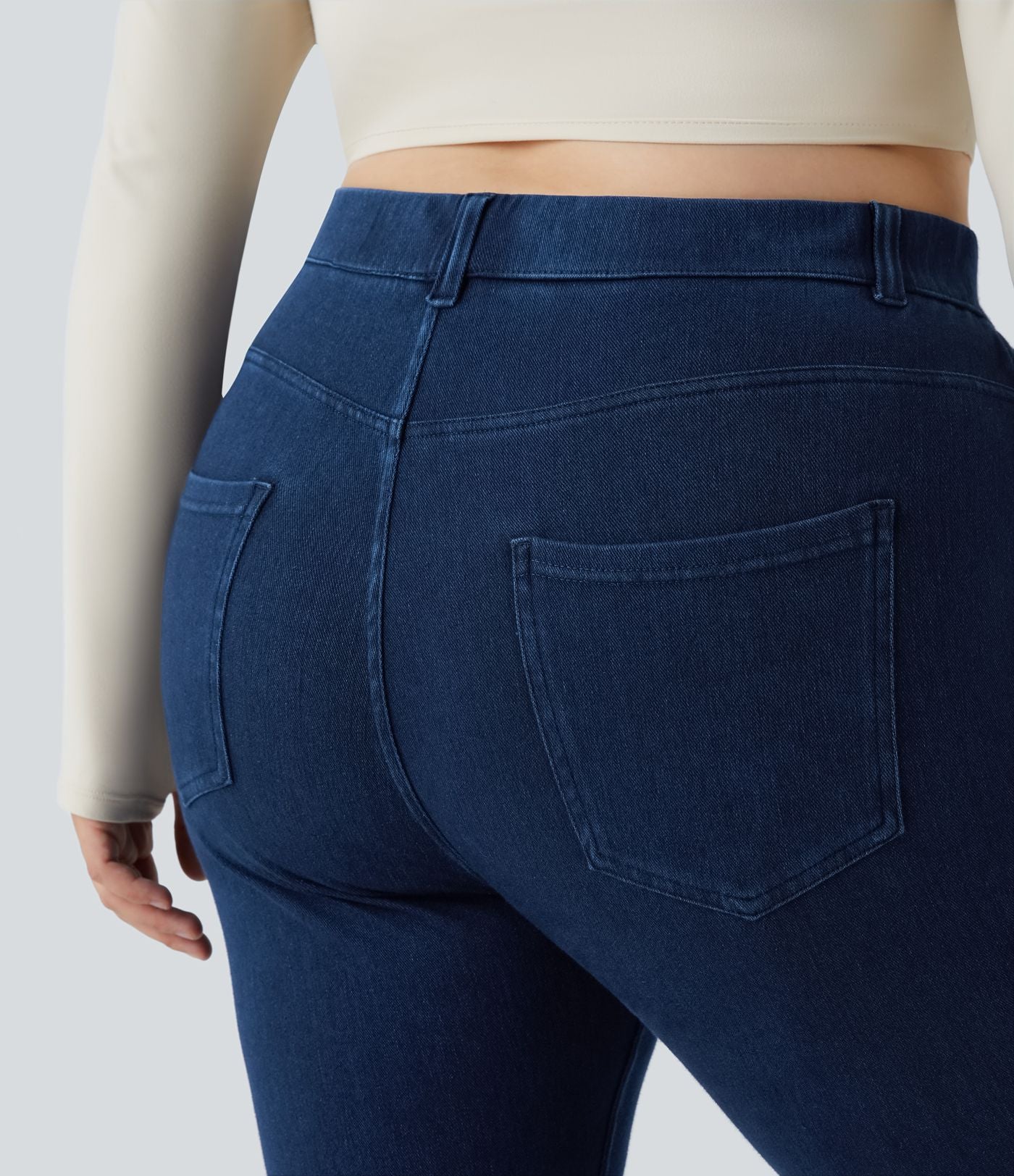 Legging de travail taille haute en denim Halara Flex™ avec poches, 7/8, grande taille
