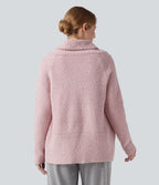 Gilet col châle manches longues raglan