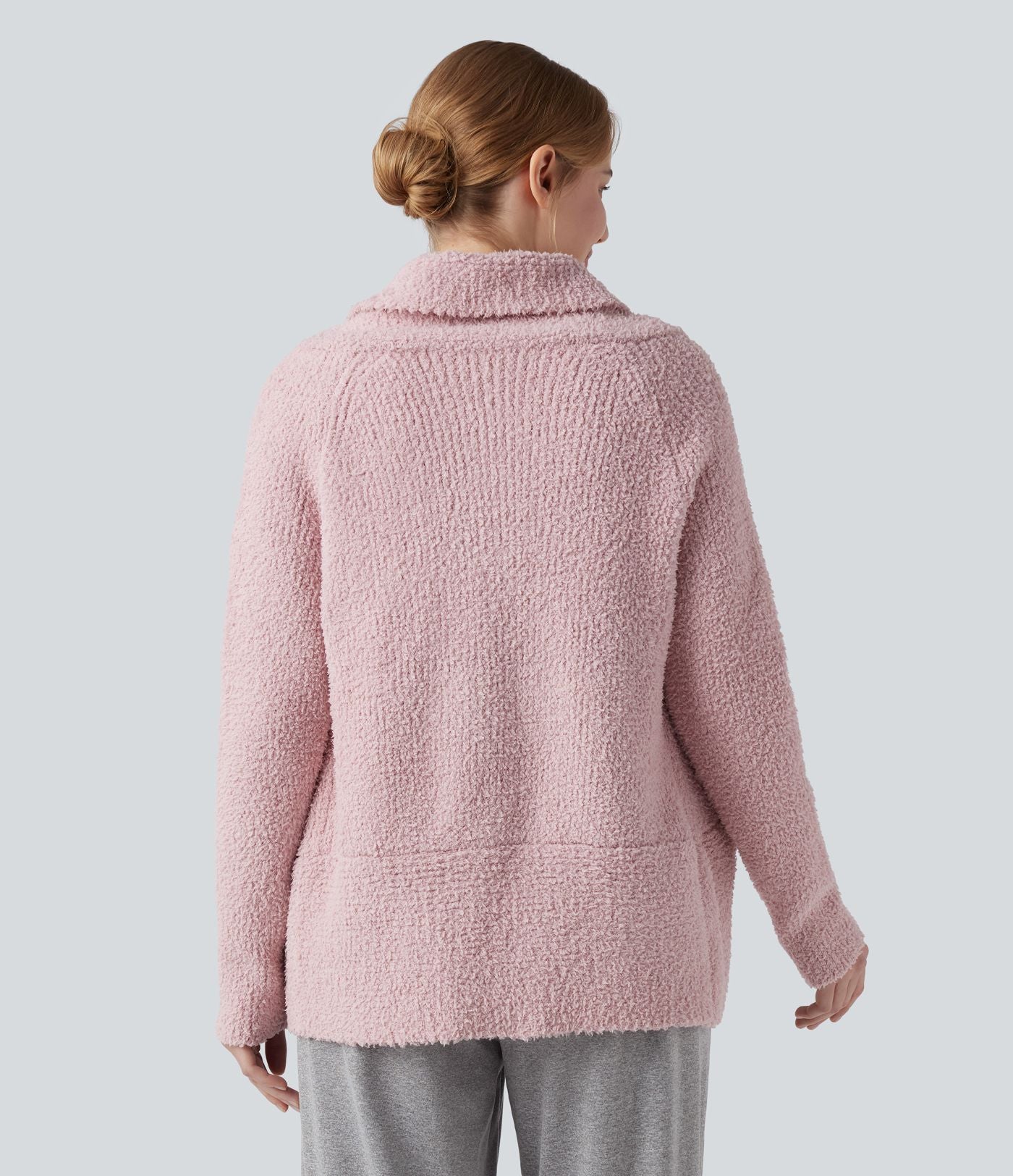 Gilet col châle manches longues raglan