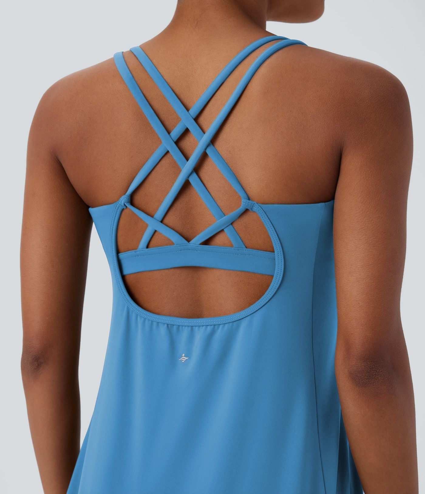 Robe de sport yoga mini 2-pièces SoftlyZero™ Plush à découpes avec poche A-C