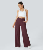 Pantalon yoga large croisé avec ourlet et poches DayStretch - Smile
