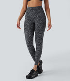 Legging de yoga gainant taille haute imprimé léopard avec poches Halara UltraSculpt™