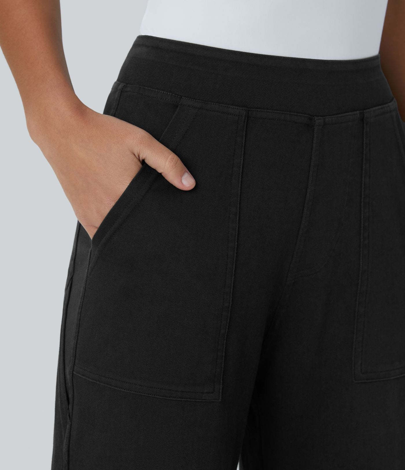 Halara Flex™ Taille Mi-Haute Multiples Poches Jambe Droite Jean Cargo Décontracté Extensible