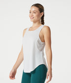 Débardeur de sport, col rond, maille contrastée, ourlet arrondi