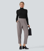 Pantalon tailleur fuselé Halara Flex™ taille mi-haute micro gaufré gainant avec poches