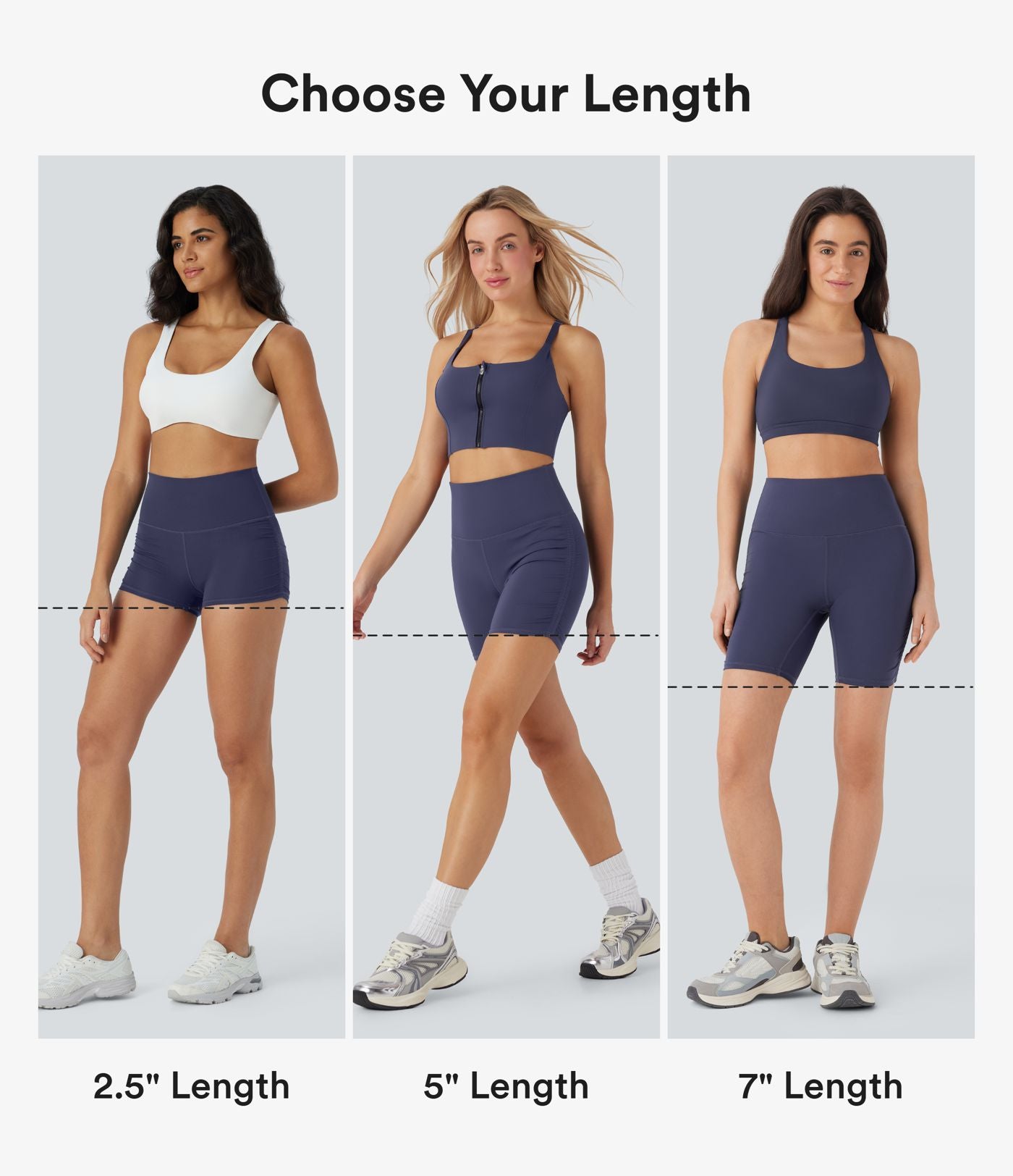 Short cycliste 12,5 cm de course gainant taille haute avec fronces et séchage rapide SoftlyZero™