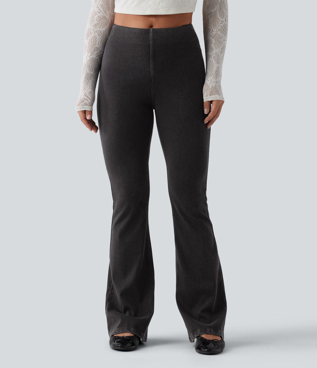 Halara Flex™ Jean évasé casual gainant taille mi-haute avec poches