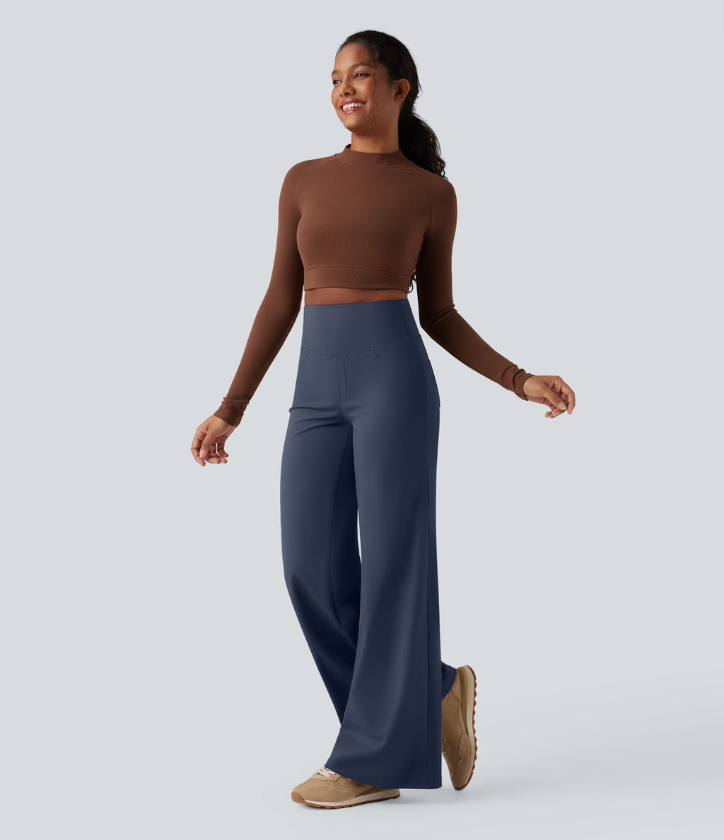 Pantalon yoga large gainant taille haute DayStretch avec poches