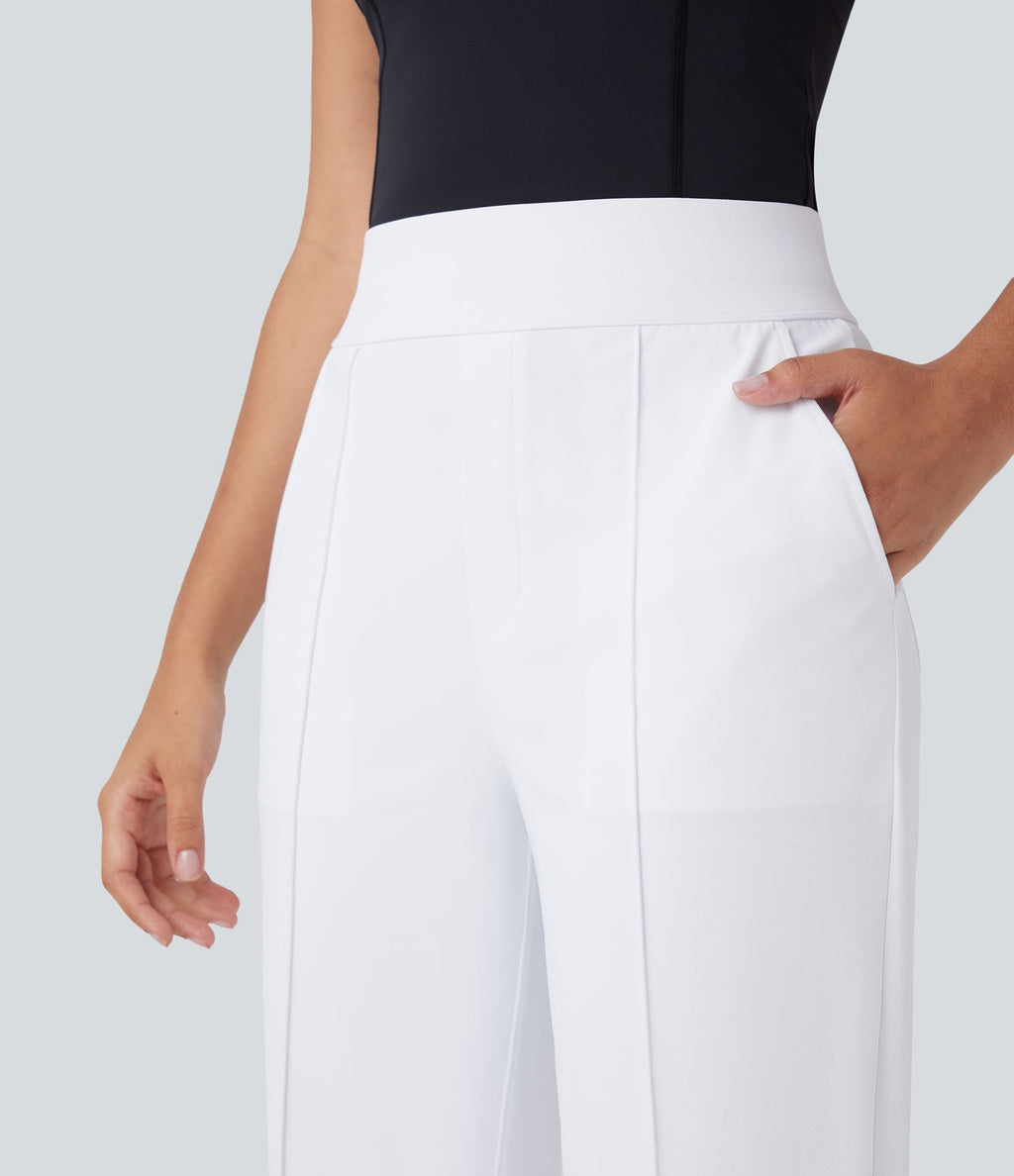 Pantalon de golf fuselé, taille mi-haute, séchage rapide, avec poches et poche tee, UPF40+