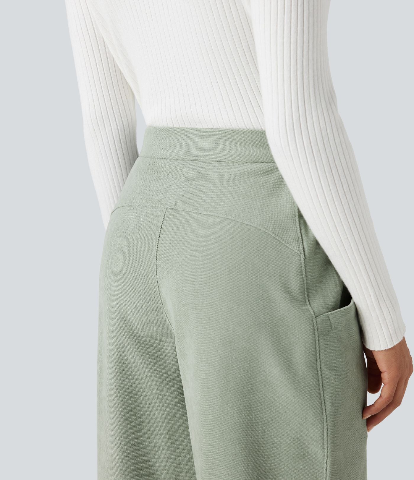 Pantalon barrel taille haute avec poches