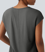 T-shirt casual col V manches courtes