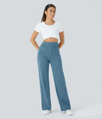 Pantalon taille haute coupe droite DayStretch avec poches