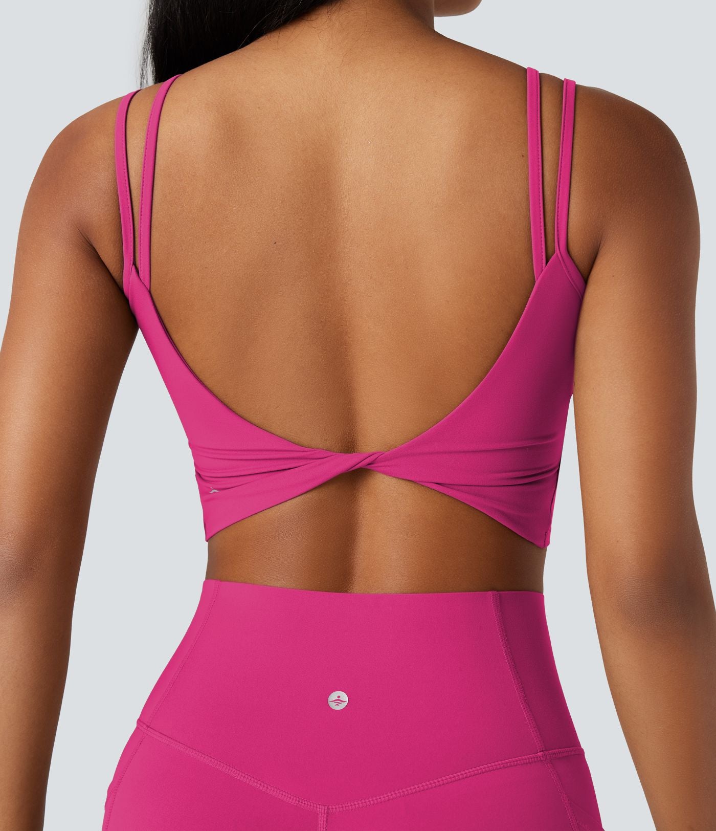 Débardeur yoga court Halara UltraSculpt™ double bretelles torsadé dos nu