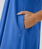Robe décontractée mi-longue Breezeful™ dos nageur poche latérale fluide asymétrique séchage rapide A-C