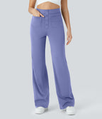 Pantalon taille haute coupe droite DayStretch avec poches