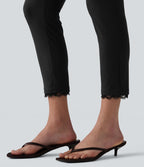 Leggings courts décontractés DayStretch taille haute en dentelle contrastée avec poches