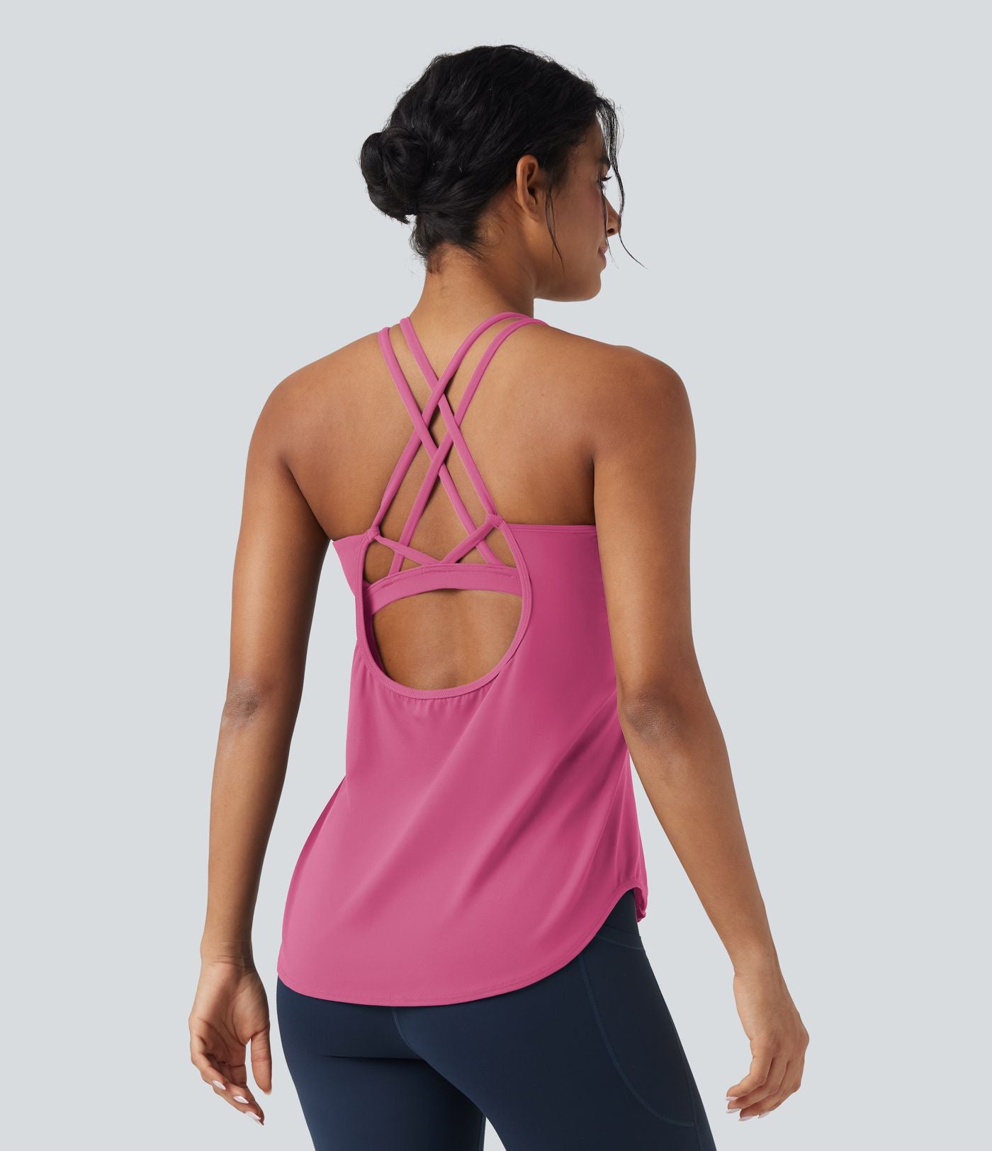 Débardeur running Halara UltraSculpt™ col rond dos croisé bonnets E-G