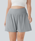 Short tailleur 2-en-1 Cool Touch yoga taille très haute Softlyzero™ Airy grande taille 17,5 cm avec poches