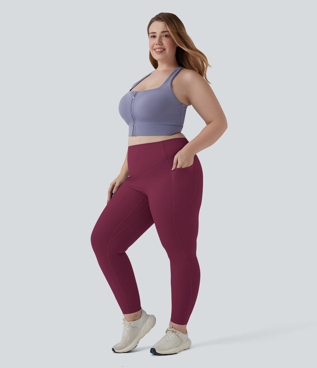 Legging d'entraînement gainant galbant taille haute grande taille avec effet scrunch et poches Halara UltraSculpt™