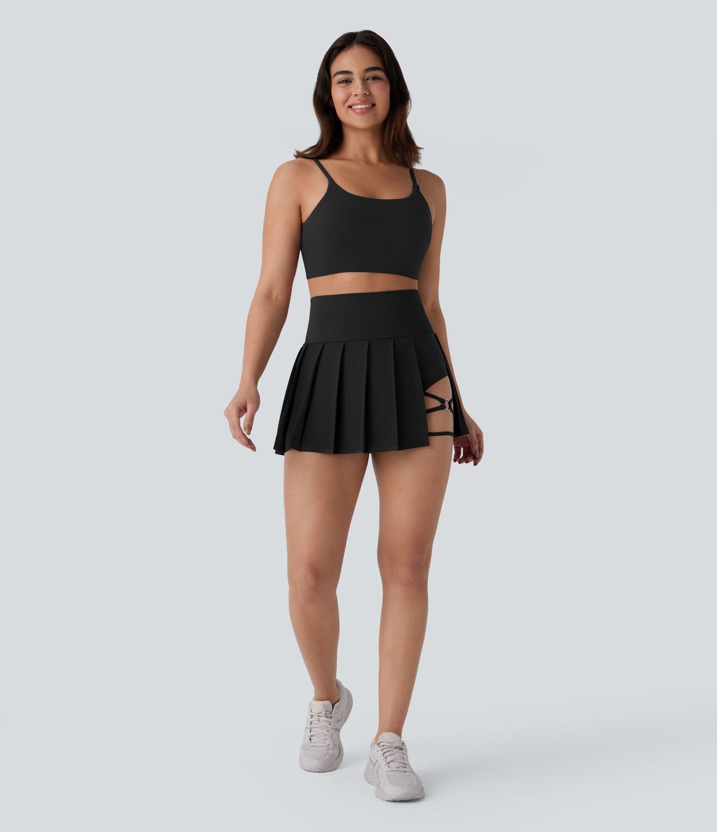 Jupe-short de danse mini Breezeful™ à taille haute, plissée, 2-en-1, avec poches latérales et arrière, ourlet asymétrique et séchage rapide