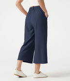 Pantalon tailleur cropped Halara Flex™ taille haute jambes larges en gaufré avec poches