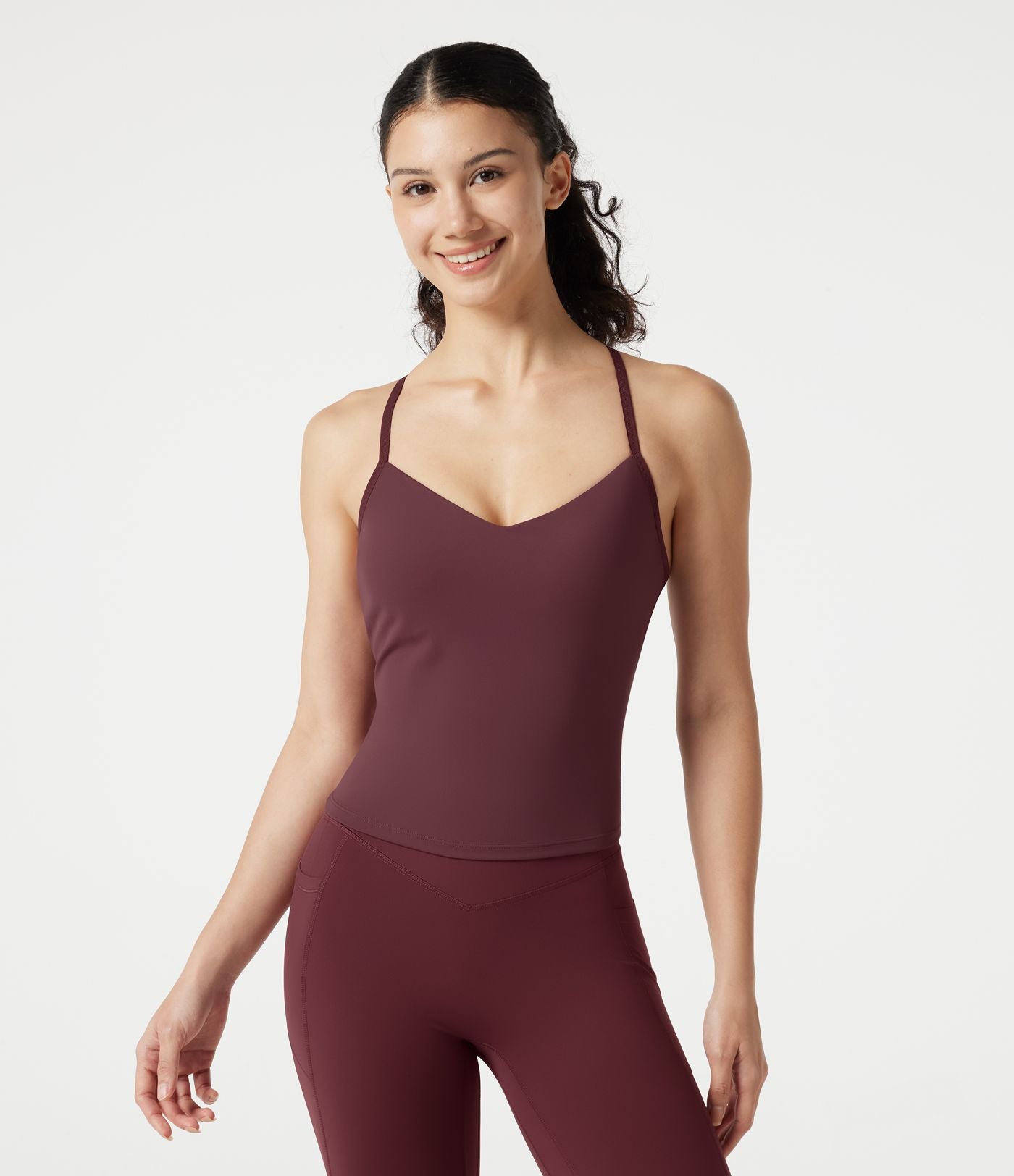 Débardeur de yoga SoftlyZero™ Plush col V dos en Y brassière intégrée