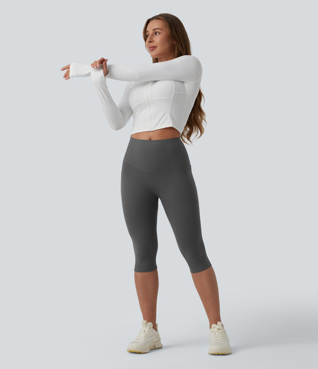 Legging sculptant d'entraînement corsaire Halara UltraSculpt™ taille haute galbant gainant avec poches