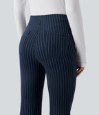 Halara Flex™ Pantalon tailleur évasé à rayures taille haute avec poches
