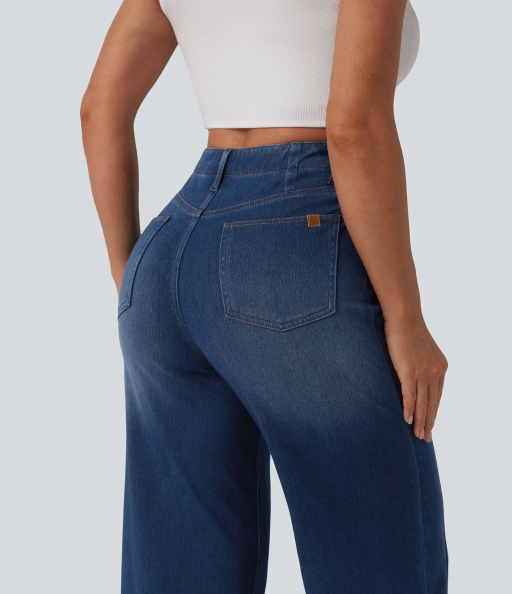 Halara Flex™ Jean large casual gainant taille haute avec poches
