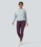 Haut de sport yoga col rond manches longues froncé - UPF50+