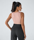 Body Travail à Boutons sans Manches et Col en V