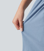 Short décontracté taille haute en lin stretch 12,5 cm avec poches