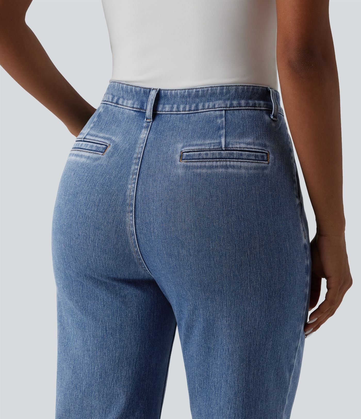 Halara Flex™ Jean droit casual 7/8 taille haute avec poches