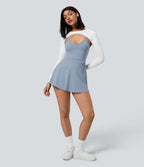 Robe Casual Mini à Dos Nu Froncée 2-en-1 avec Poches Latérales - Édition Easy Peasy