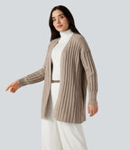 Cardigan décontracté à manches longues avec poches